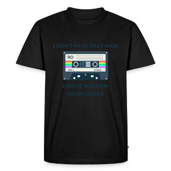 Dictons de l’âge sarcastique rétro - T-shirt Premium bio Homme - noir - Devant - Nico (187cm)