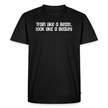 Fitness - Entraînez-vous comme une bête, ayez l’air d’une beauté - T-shirt Premium bio Homme - noir - Devant - Nico (187cm)
