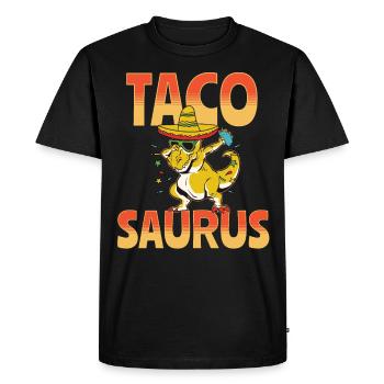 Tacosaurus Taco Dinosaure T Rex - T-shirt Premium bio Homme - noir - Devant - Nico (187cm)
