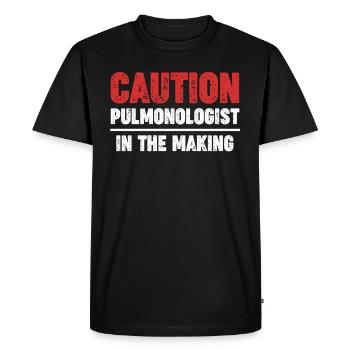 Méfiez-vous des pneumologues lors de la fabrication - T-shirt Premium bio Homme - noir - Devant - Nico (187cm)