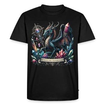 Gardien mystique du dragon - T-shirt Premium bio Homme - noir - Devant - Nico (187cm)