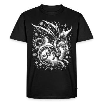Mystique gothique Dragon de glace - T-shirt Premium bio Homme - noir - Devant - Nico (187cm)