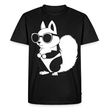 Funny Squirrel Wearing Sunglasses Squirrels - Men's Premium Organic T-Shirt - black - Front - Nico (187cm)
