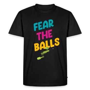 Peur Des Couilles Drôle - T-shirt Premium bio Homme - noir - Devant - Nico (187cm)