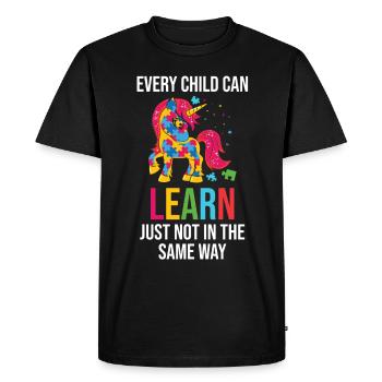 Every child can learn, just not in the same way - Men's Premium Organic T-Shirt - black - Front - Nico (187cm)