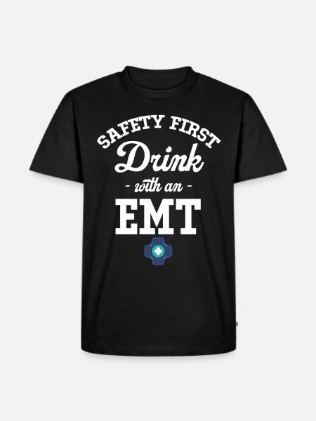 Turvallisuus on etusijalla avohoidossa - Premium luomulaatuinen miesten t-paita - musta