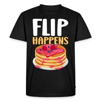Funny Pancake Maker - Men's Premium Organic T-Shirt - black - Front - Nico (187cm)