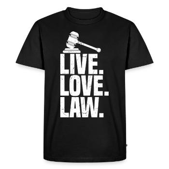 Étudiant en droit Diplôme en droit Futur avocat - T-shirt Premium bio Homme - noir - Devant - Nico (187cm)