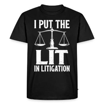Drôle d’étudiant en droit à la faculté de droit - T-shirt Premium bio Homme - noir - Devant - Nico (187cm)