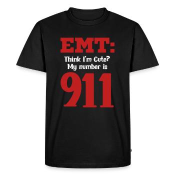 Paramedic: Do you think I'm cute? My - Men's Premium Organic T-Shirt - black - Front - Nico (187cm)