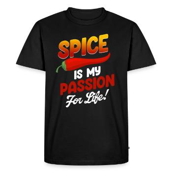 Spices are my passion for life! - Men's Premium Organic T-Shirt - black - Front - Nico (187cm)