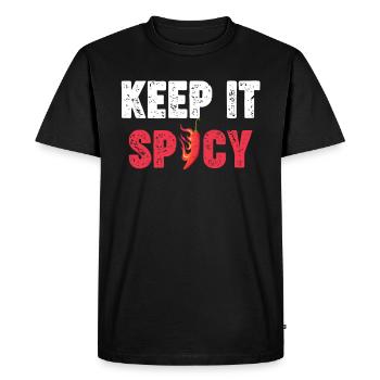 Keep It Spicy Food Lovers Korean Cuisine - Men's Premium Organic T-Shirt - black - Front - Nico (187cm)