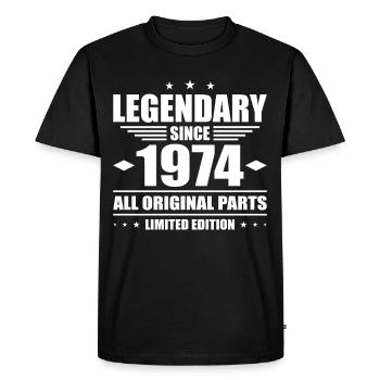 50e anniversaire Millésime 1974 Légendaire depuis 1974 - T-shirt Premium bio Homme - noir - Devant - Nico (187cm)