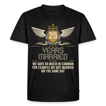 We have a lot in common 25th wedding anniversary - Men's Premium Organic T-Shirt - black - Front - Nico (187cm)