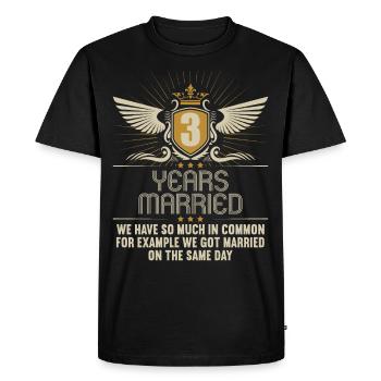 Nous avons beaucoup en commun 3ème anniversaire de mariage - T-shirt Premium bio Homme - noir - Devant - Nico (187cm)