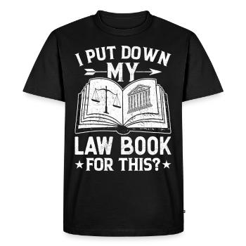 Drôle d’étudiant en droit à la faculté de droit - T-shirt Premium bio Homme - noir - Devant - Nico (187cm)