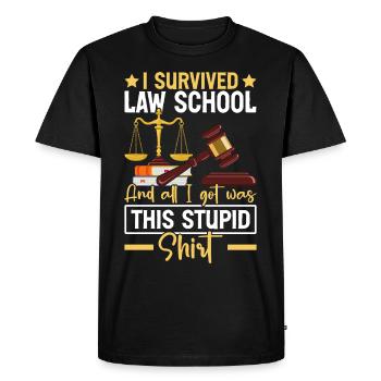 Drôle d’étudiant en droit - futur avocat - T-shirt Premium bio Homme - noir - Devant - Nico (187cm)
