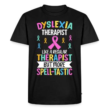 Sensibilisation à la dyslexie - T-shirt Premium bio Homme - noir - Devant - Nico (187cm)