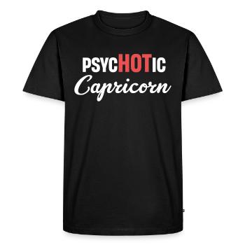 Psychotic Capricorn Funny Horoscopes Astrophysics - Men's Premium Organic T-Shirt - black - Front - Nico (187cm)