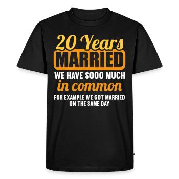 Nous avons beaucoup en commun 20e anniversaire de mariage - T-shirt Premium bio Homme - noir - Devant - Nico (187cm)