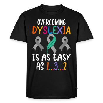 Drôle de prise de conscience de la dyslexie - T-shirt Premium bio Homme - noir - Devant - Nico (187cm)
