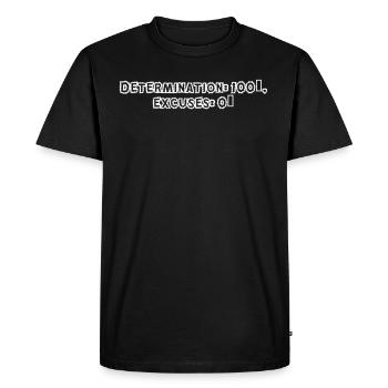 Fitness - Determination: 100%, excuses: 0% - Men's Premium Organic T-Shirt - black - Front - Nico (187cm)