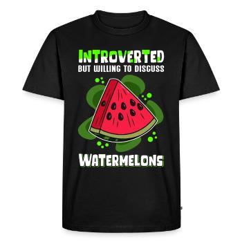 Pastèque Angurie Arbuse pâtisserie cadeau - T-shirt Premium bio Homme - noir - Devant - Nico (187cm)