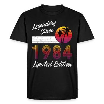 40th Birthday Vintage 1984 Legendary Since 1984 - Men's Premium Organic T-Shirt - black - Front - Nico (187cm)