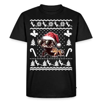 Drôle de léopard Gecko Noël Noël - T-shirt Premium bio Homme - noir - Devant - Nico (187cm)