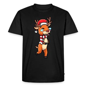 Rennes rit émoticône Noël Noël - T-shirt Premium bio Homme - noir - Devant - Nico (187cm)
