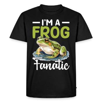Cadeau de grenouille Je suis un fanatique de grenouille - T-shirt Premium bio Homme - noir - Devant - Nico (187cm)