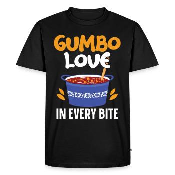 Gumbo Lovers Foodie Louisiane Manger Cuisine Cajun - T-shirt Premium bio Homme - noir - Devant - Nico (187cm)