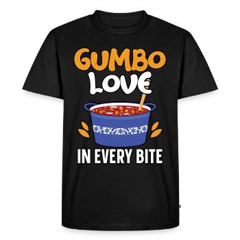 Gumbo Lovers Foodie Louisiane Manger Cuisine Cajun - T-shirt Premium bio Homme - noir - Devant - Nico (187cm)