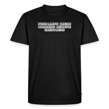 Fitness - Push limits, break barriers, achieve - Men's Premium Organic T-Shirt - black - Front - Nico (187cm)