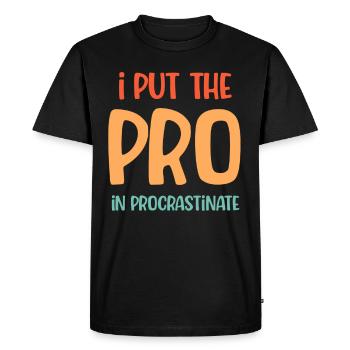 J’ai mis le professionnel dans la procrastination - T-shirt Premium bio Homme - noir - Devant - Nico (187cm)