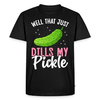 Funny Cucumber Southern Slang - Men's Premium Organic T-Shirt - black - Front - Nico (187cm)