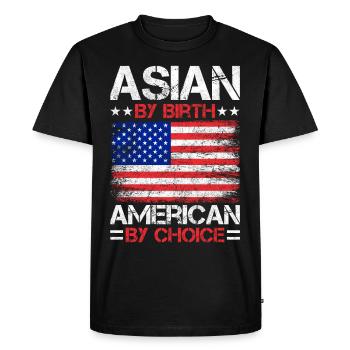 Drapeau américain d’origine asiatique - T-shirt Premium bio Homme - noir - Devant - Nico (187cm)