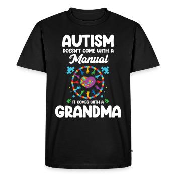 L’autisme ne vient pas avec un TDAH manuel de grand-mère - T-shirt Premium bio Homme - noir - Devant - Nico (187cm)