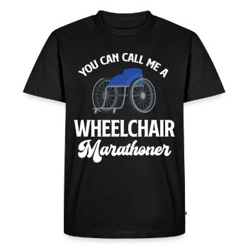 Vous pouvez m’appeler un marathonien en fauteuil roulant avec - T-shirt Premium bio Homme - noir - Devant - Nico (187cm)