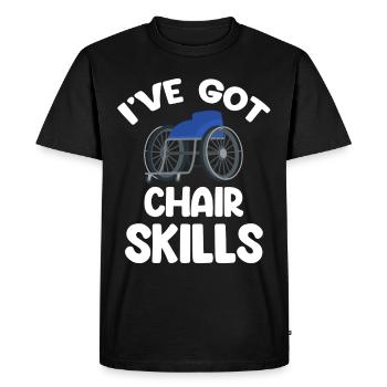 J’ai des compétences de chaise drôle paralympique - T-shirt Premium bio Homme - noir - Devant - Nico (187cm)
