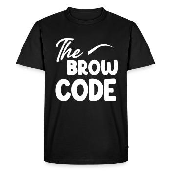 L’esthéticienne sourcilière code sourcils - T-shirt Premium bio Homme - noir - Devant - Nico (187cm)