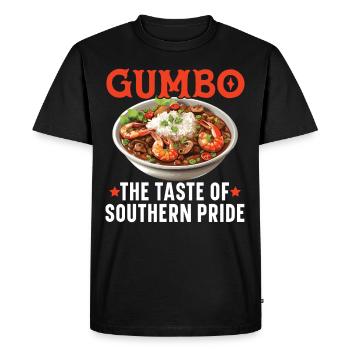 Gumbo Lovers Foodie Louisiane Manger Cuisine Cajun - T-shirt Premium bio Homme - noir - Devant - Nico (187cm)
