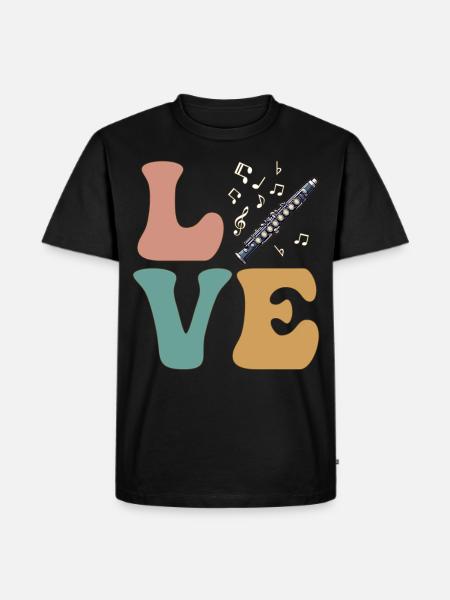 Clarinet, Flute, Instrument - Men's Premium Organic T-Shirt - black