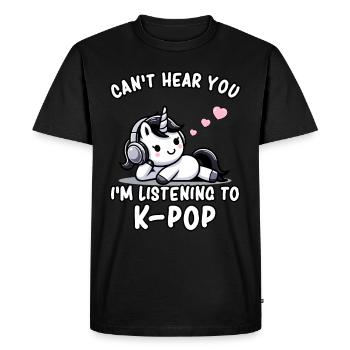 K-Pop KPop Licorne de la musique coréenne - T-shirt Premium bio Homme - noir - Devant - Nico (187cm)