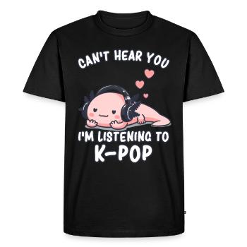 K-Pop KPop Musique Coréenne Axolotl - T-shirt Premium bio Homme - noir - Devant - Nico (187cm)