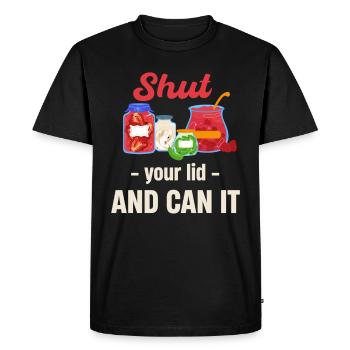 Close your lid and you can - Men's Premium Organic T-Shirt - black - Front - Nico (187cm)