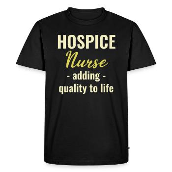 Une infirmière en soins palliatifs améliore la qualité de vie de l’hôpital - T-shirt Premium bio Homme - noir - Devant - Nico (187cm)
