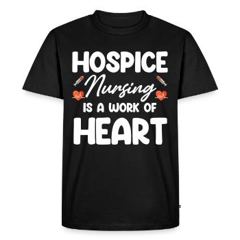 Les soins palliatifs sont un travail de cœur - T-shirt Premium bio Homme - noir - Devant - Nico (187cm)