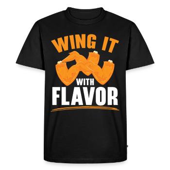 Buffalo Wings Foodie Cuisine Américaine Poulet - T-shirt Premium bio Homme - noir - Devant - Nico (187cm)