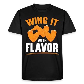 Buffalo Wings Foodie Cuisine Américaine Poulet - T-shirt Premium bio Homme - noir - Devant - Nico (187cm)